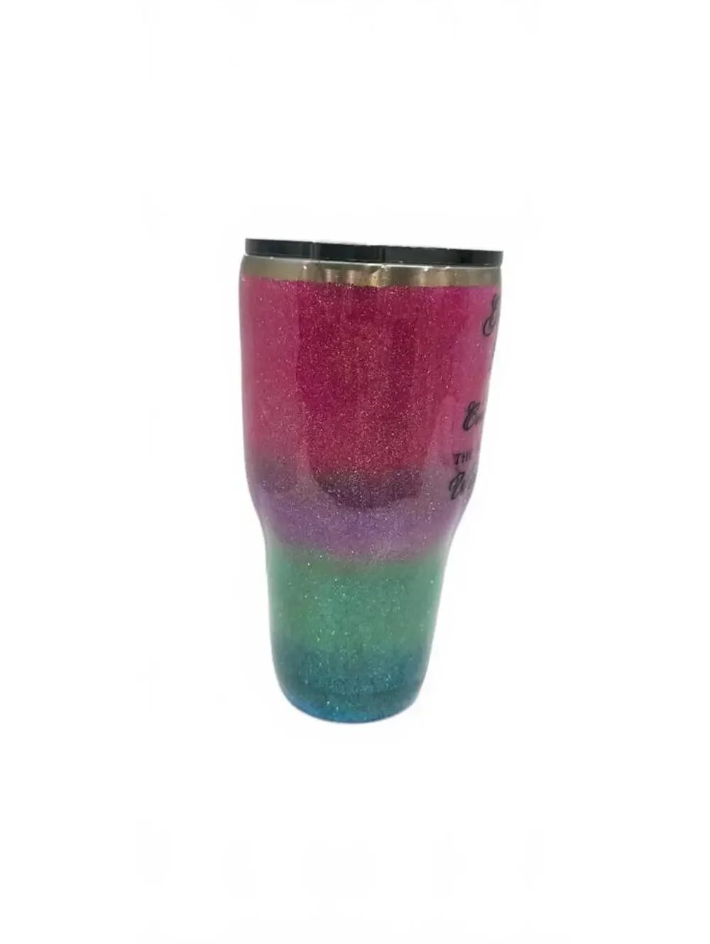 Glitter Ombre Stainless Steel Travel Tumbler with Serenity Prayer